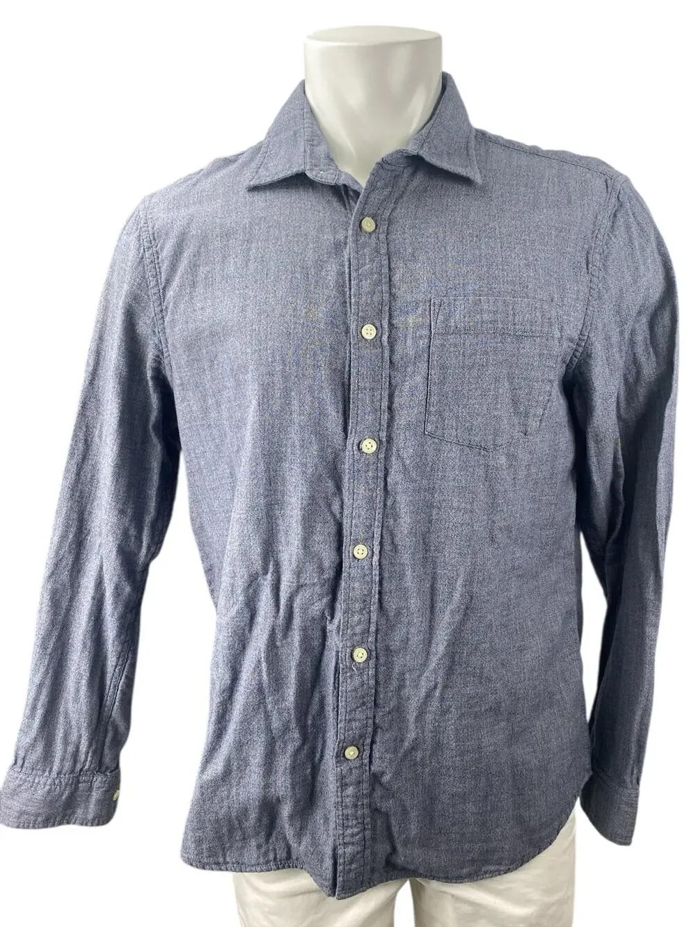 Banana Republic Untucked Slim Fit Men's Gray Long Sleeve Button Down Shirt Top L